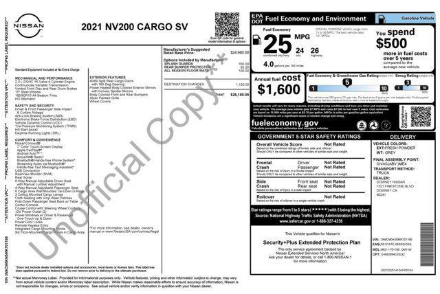 used 2021 Nissan NV200 car, priced at $13,495