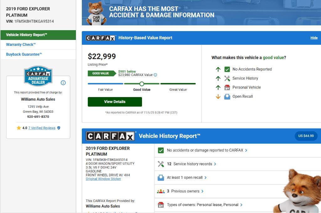 used 2019 Ford Explorer car, priced at $22,999