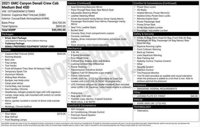 used 2021 GMC Canyon car, priced at $32,219