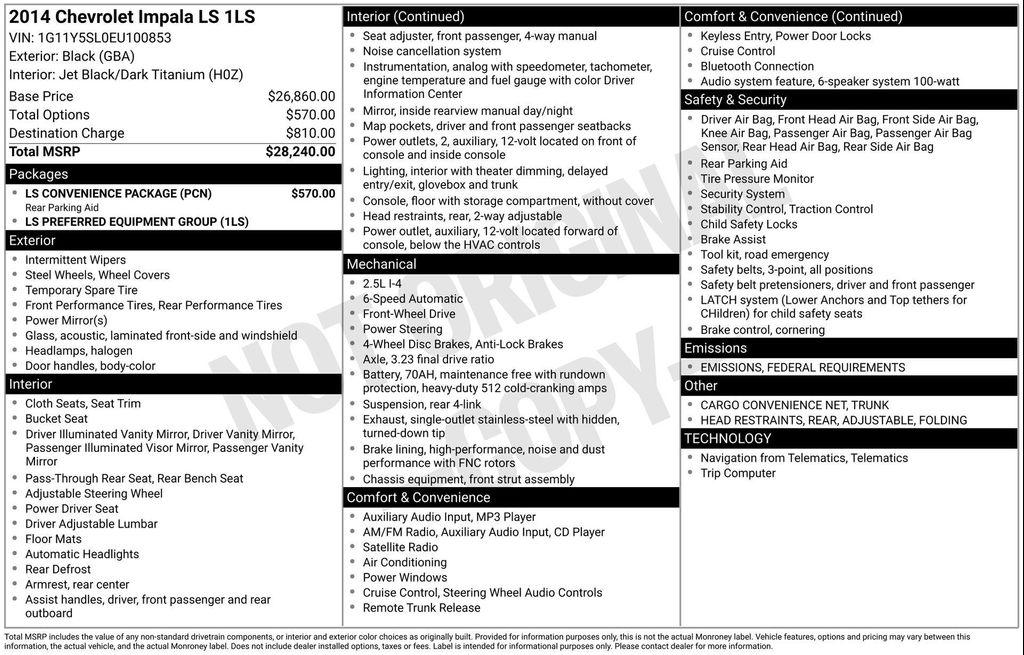 used 2014 Chevrolet Impala car, priced at $11,977