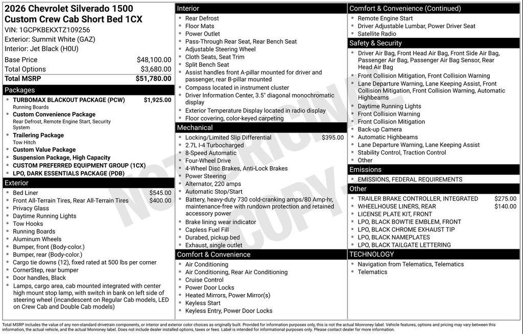new 2026 Chevrolet Silverado 1500 car, priced at $47,502