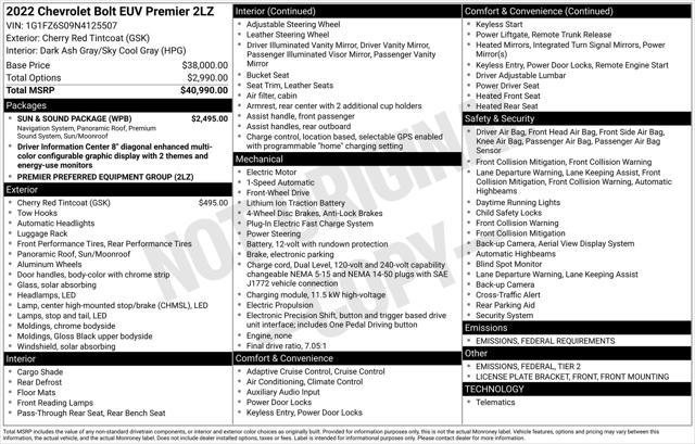 used 2022 Chevrolet Bolt EUV car, priced at $19,977