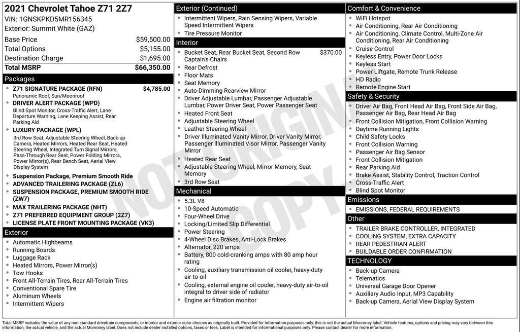 used 2021 Chevrolet Tahoe car, priced at $43,813