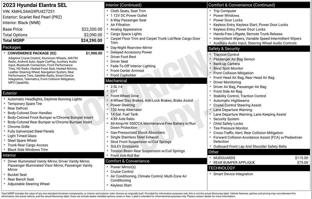 used 2023 Hyundai Elantra car, priced at $20,062