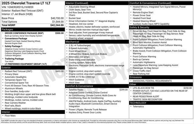 new 2025 Chevrolet Traverse car, priced at $42,039