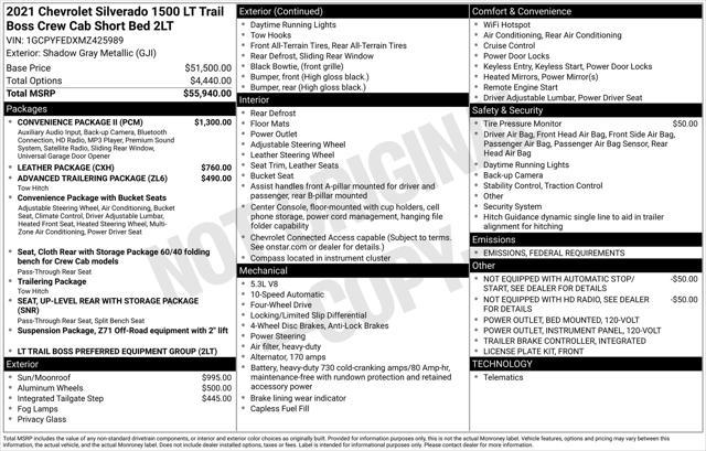 used 2021 Chevrolet Silverado 1500 car, priced at $39,777