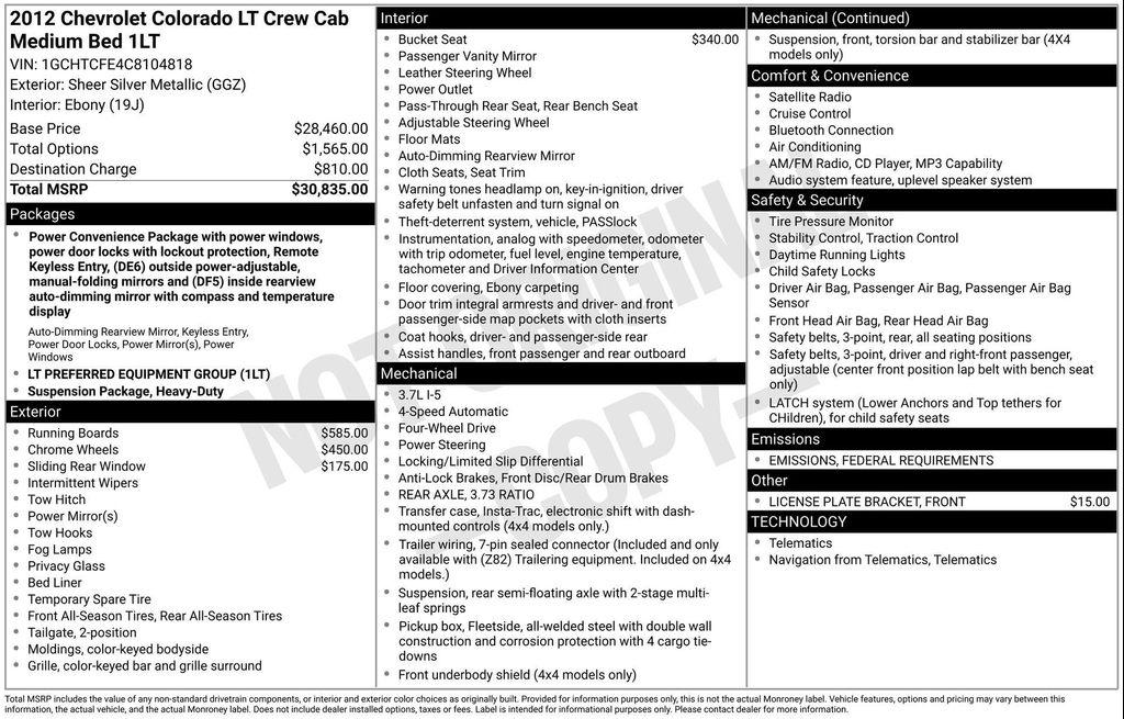 used 2012 Chevrolet Colorado car, priced at $14,754