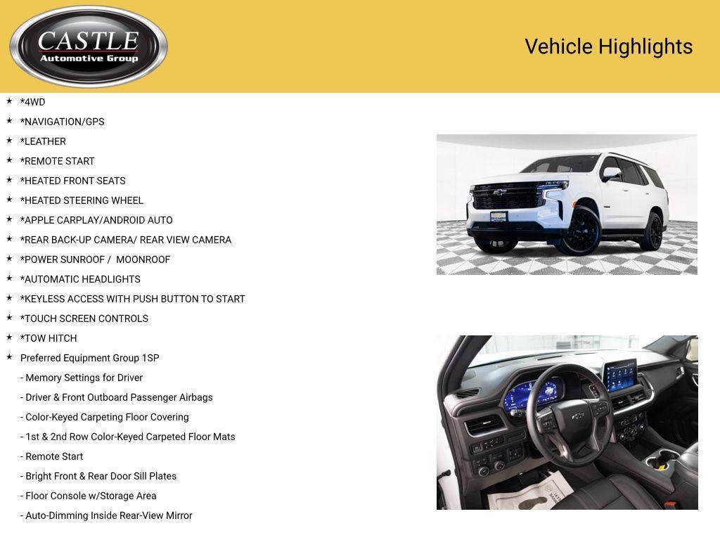 used 2023 Chevrolet Tahoe car, priced at $62,852