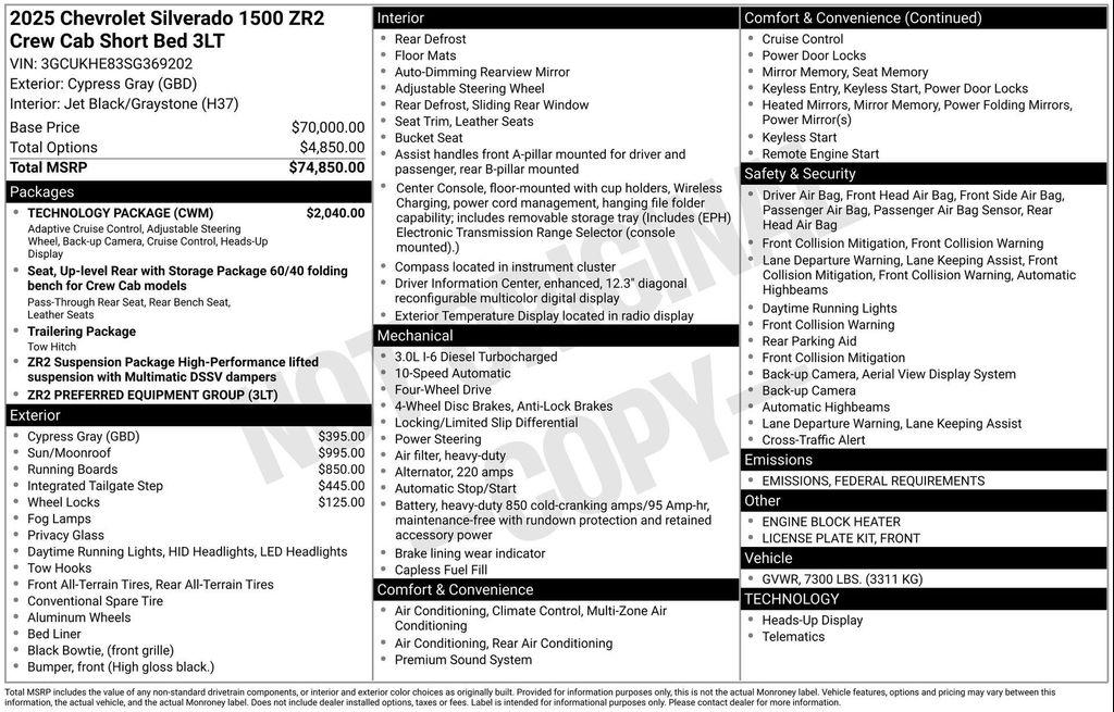 new 2025 Chevrolet Silverado 1500 car, priced at $67,253