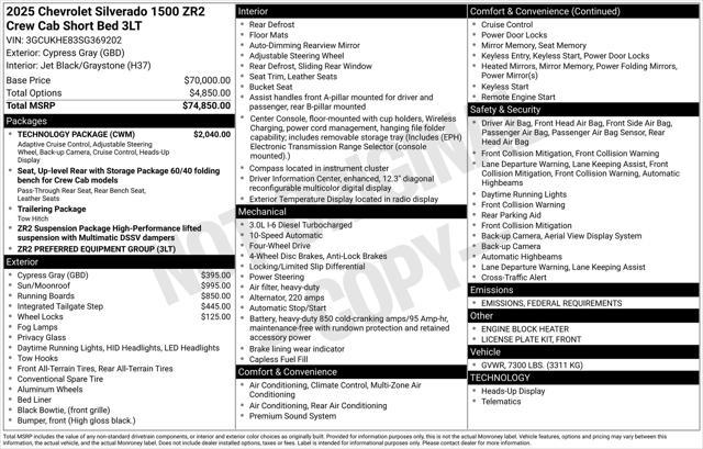new 2025 Chevrolet Silverado 1500 car, priced at $68,003