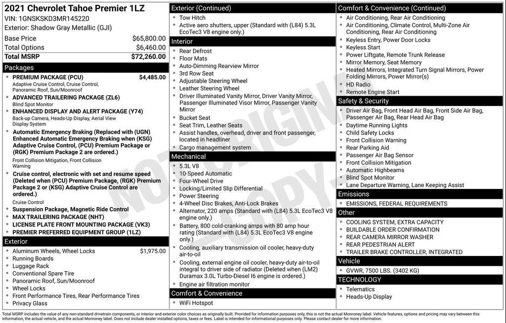 used 2021 Chevrolet Tahoe car, priced at $47,360
