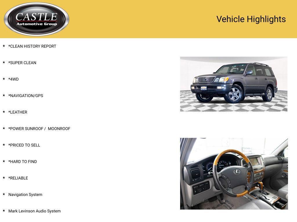 used 2006 Lexus LX 470 car, priced at $18,994
