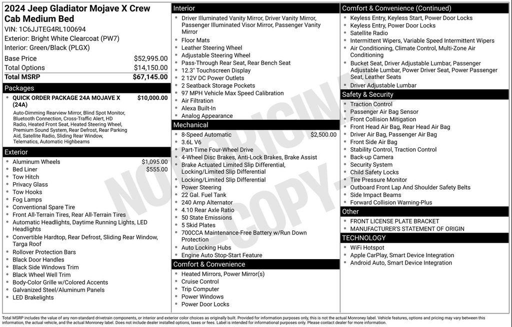used 2024 Jeep Gladiator car, priced at $46,977