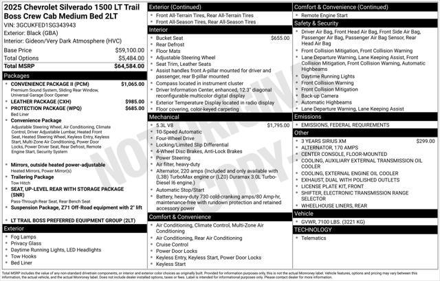 new 2025 Chevrolet Silverado 1500 car, priced at $63,228