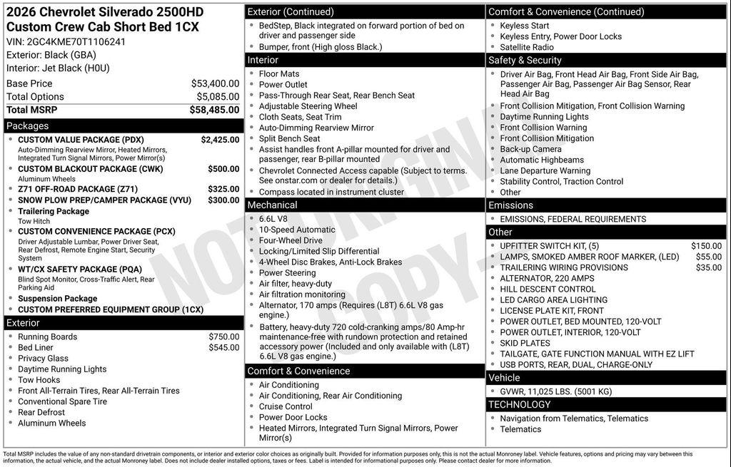 new 2026 Chevrolet Silverado 2500 car, priced at $59,930