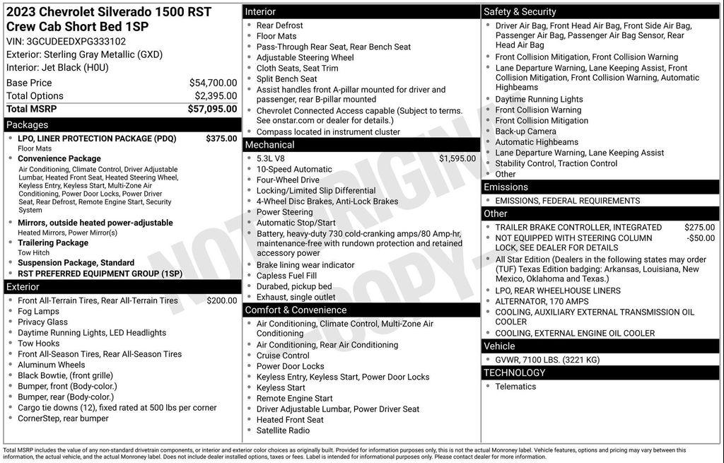 used 2023 Chevrolet Silverado 1500 car, priced at $43,884
