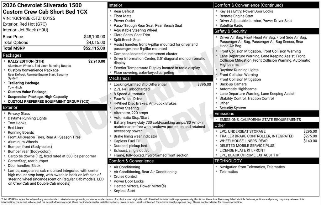 new 2026 Chevrolet Silverado 1500 car, priced at $46,081
