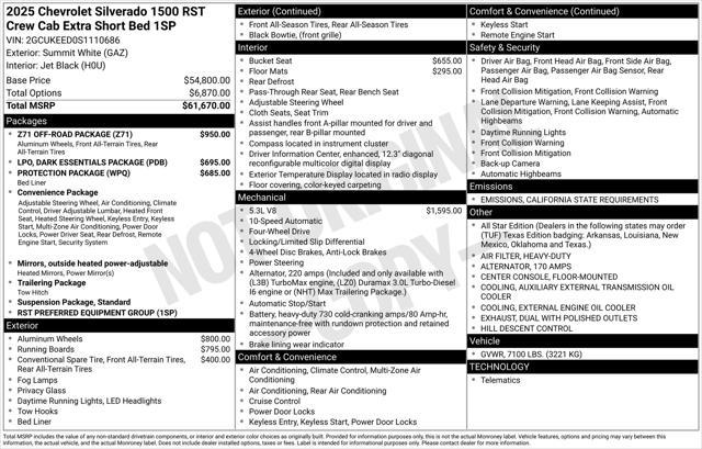 new 2025 Chevrolet Silverado 1500 car, priced at $53,184