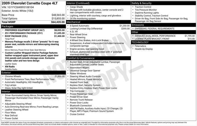 used 2009 Chevrolet Corvette car, priced at $33,777