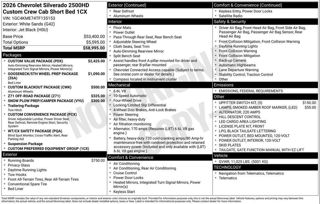new 2026 Chevrolet Silverado 2500 car, priced at $55,941