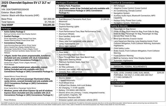 new 2025 Chevrolet Equinox EV car, priced at $36,090