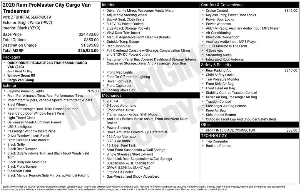 used 2020 Ram ProMaster City car, priced at $12,499