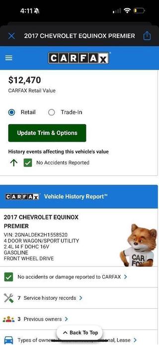 used 2017 Chevrolet Equinox car, priced at $12,250