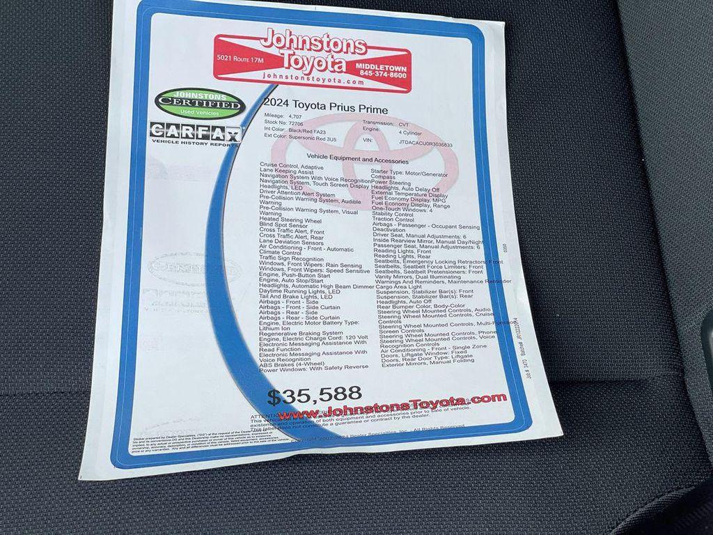 used 2024 Toyota Prius Prime car, priced at $34,487