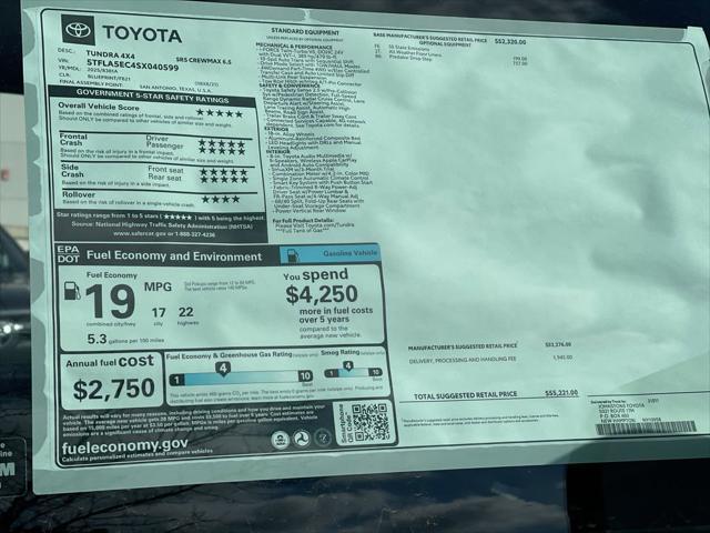 new 2025 Toyota Tundra car, priced at $52,929