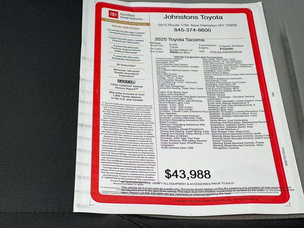 used 2025 Toyota Tacoma car, priced at $42,985