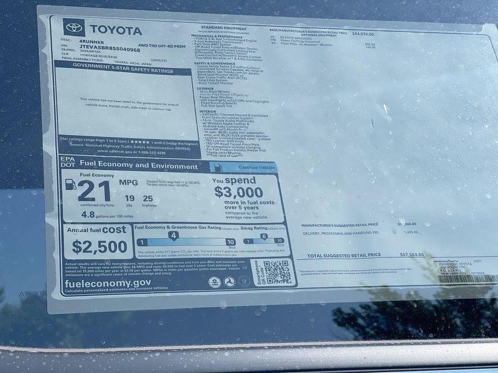 new 2025 Toyota 4Runner car, priced at $58,223
