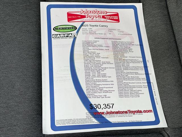 used 2025 Toyota Camry car, priced at $30,357