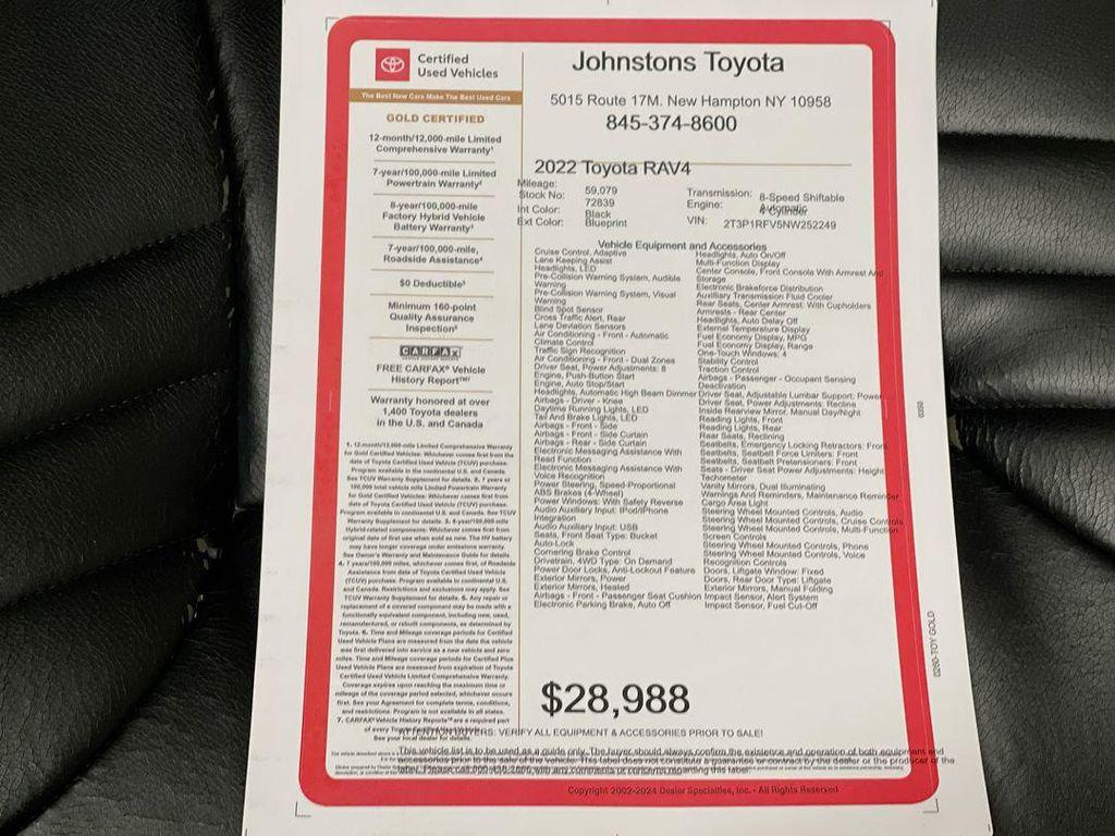 used 2022 Toyota RAV4 car, priced at $27,987