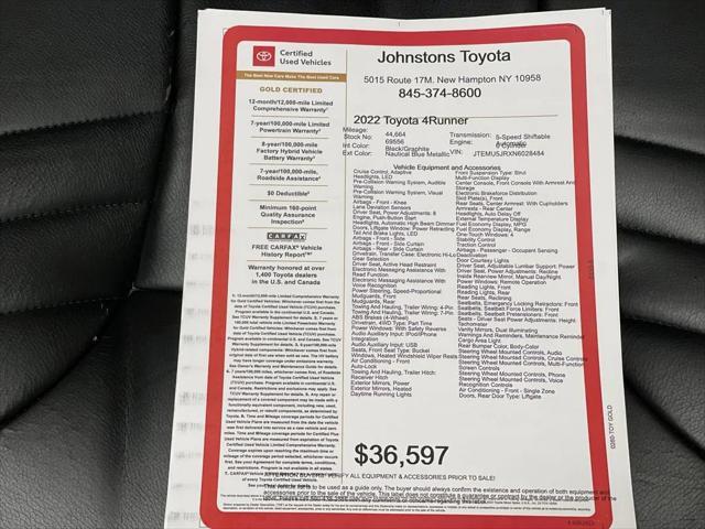 used 2022 Toyota 4Runner car, priced at $36,597