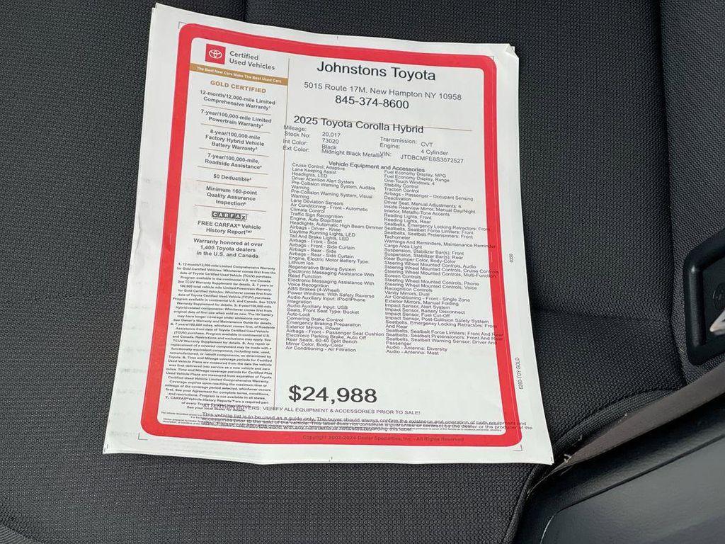 used 2025 Toyota Corolla Hybrid car, priced at $23,995