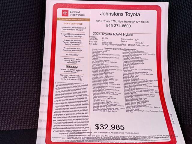 used 2024 Toyota RAV4 Hybrid car, priced at $32,985