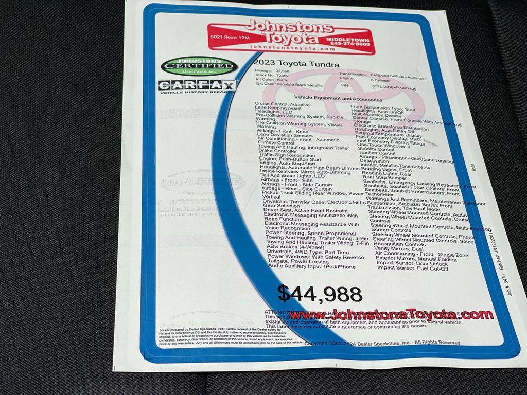 used 2023 Toyota Tundra car, priced at $43,687