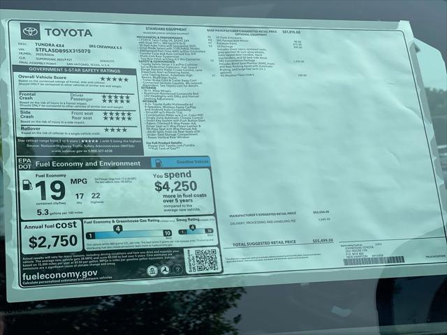 new 2025 Toyota Tundra car, priced at $54,635