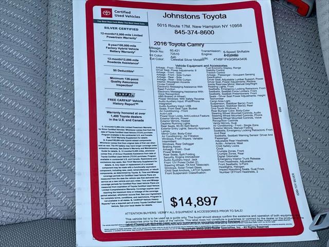 used 2016 Toyota Camry car, priced at $14,897