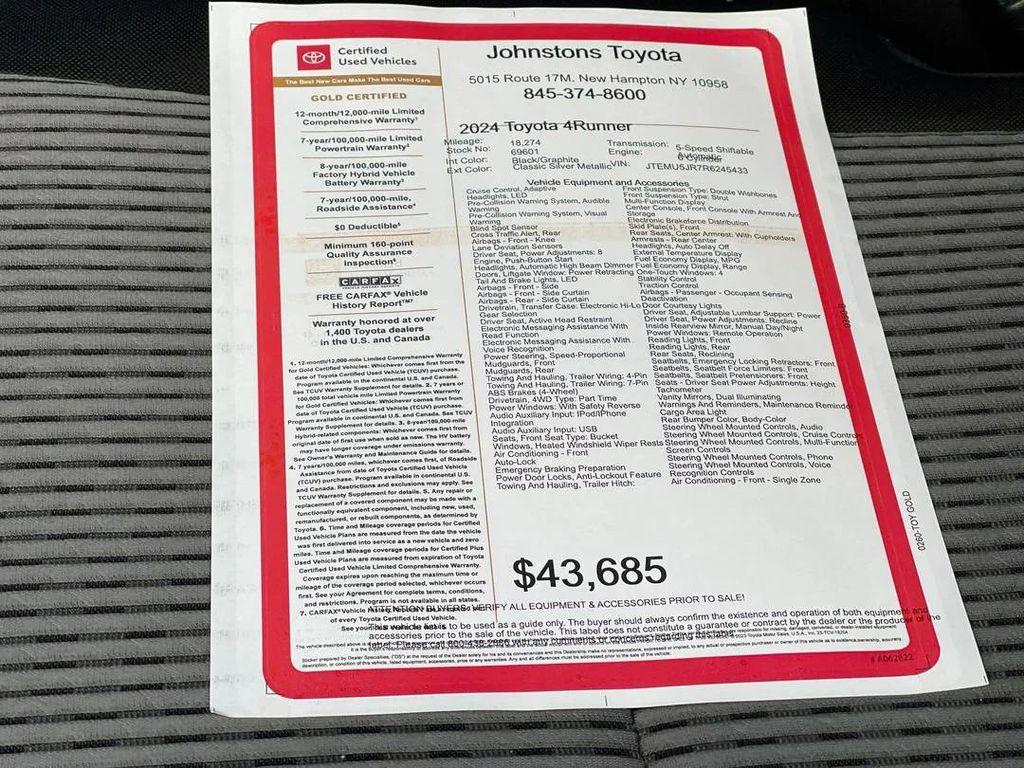 used 2024 Toyota 4Runner car, priced at $42,687
