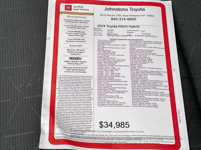 used 2024 Toyota RAV4 Hybrid car, priced at $34,985