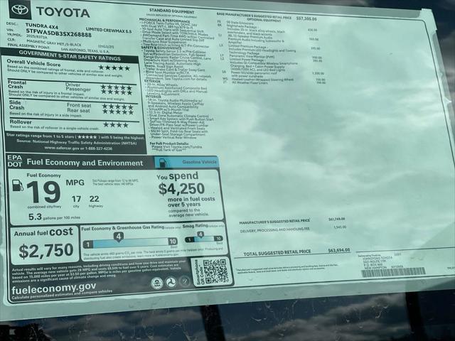 new 2025 Toyota Tundra car, priced at $63,694