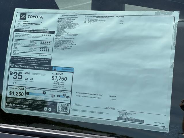 new 2023 Toyota Corolla car, priced at $23,063