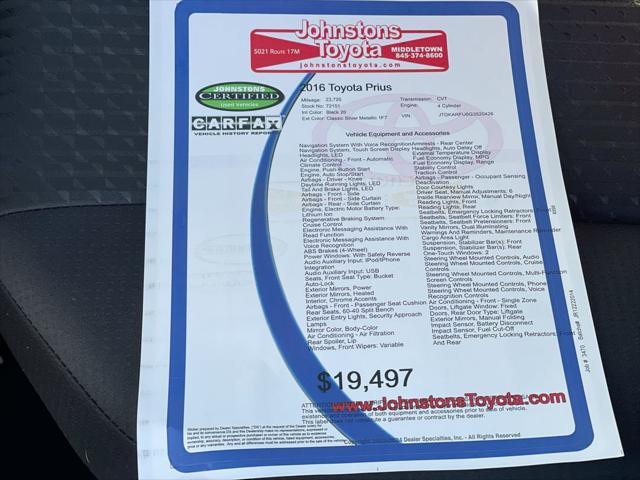 used 2016 Toyota Prius car, priced at $19,497