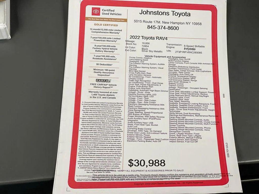 used 2022 Toyota RAV4 car, priced at $29,985