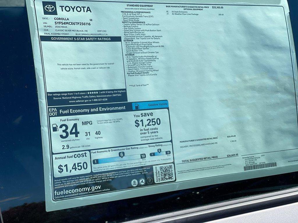 new 2026 Toyota Corolla car, priced at $25,485