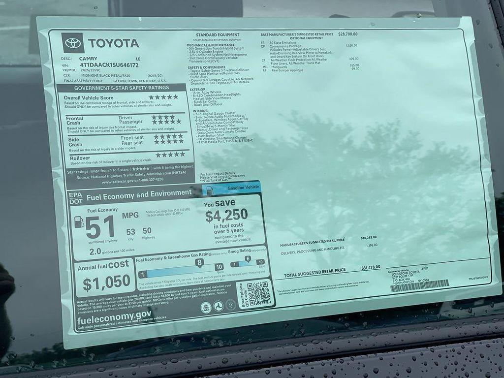 new 2025 Toyota Camry car, priced at $30,728