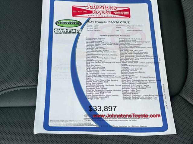 used 2024 Hyundai SANTA CRUZ car, priced at $32,987