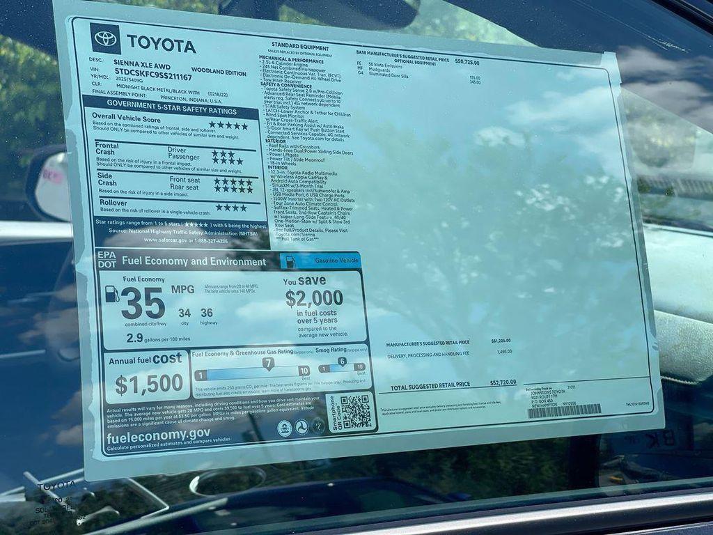 new 2025 Toyota Sienna car, priced at $52,720