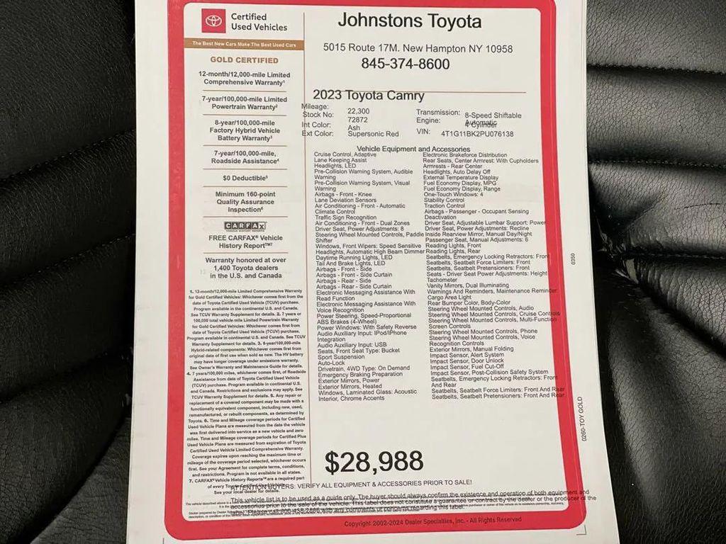 used 2023 Toyota Camry car, priced at $27,587